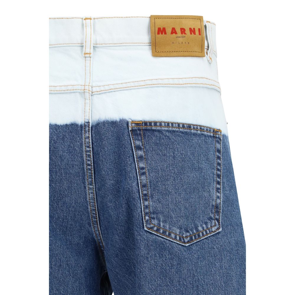 Marni Blue Cotton Straight-Leg Jeans - Luxe Nova