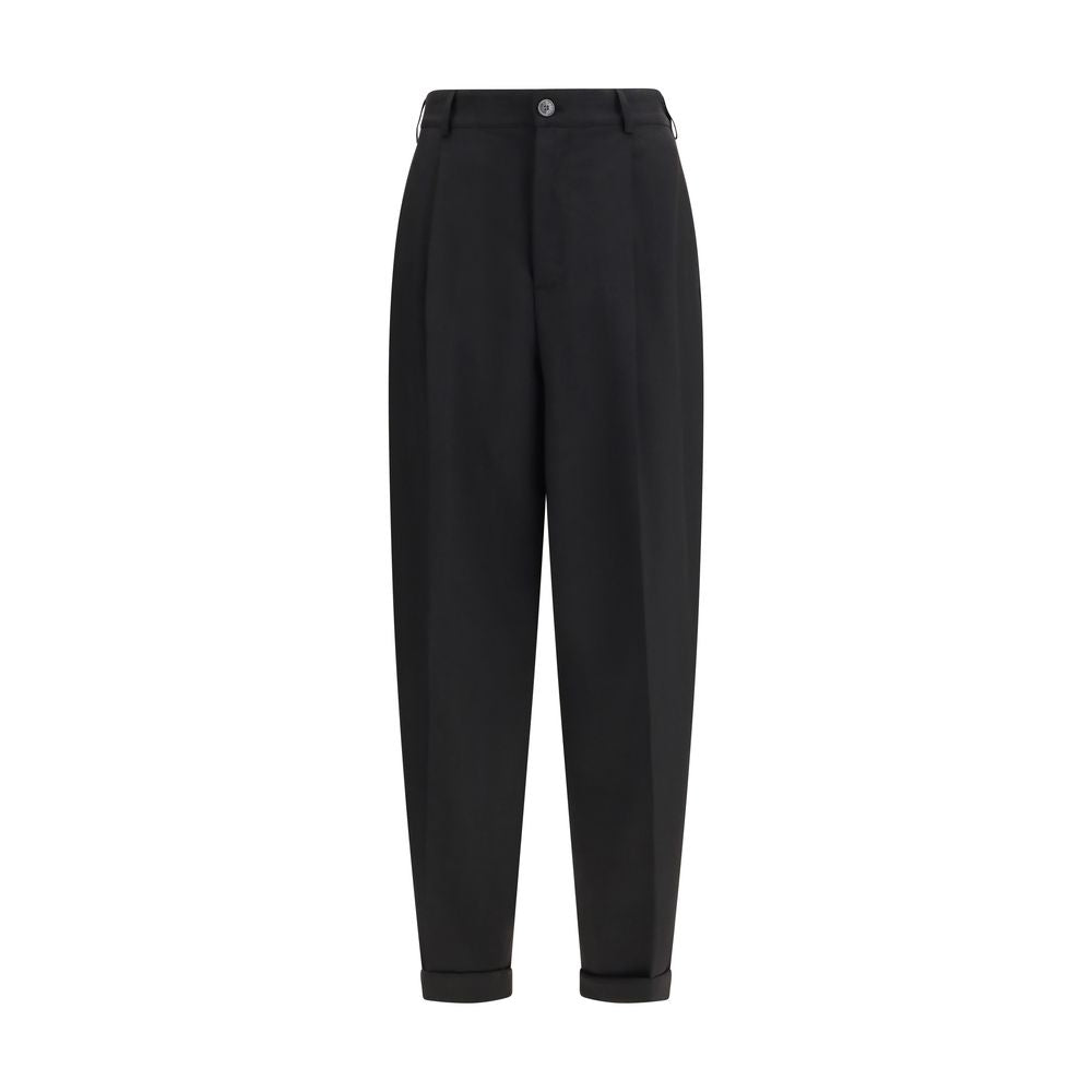 Marni Black Fleece Wool Casual Pants - Luxe Nova