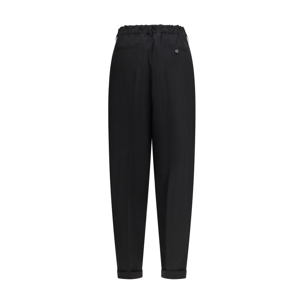 Marni Black Fleece Wool Casual Pants - Luxe Nova