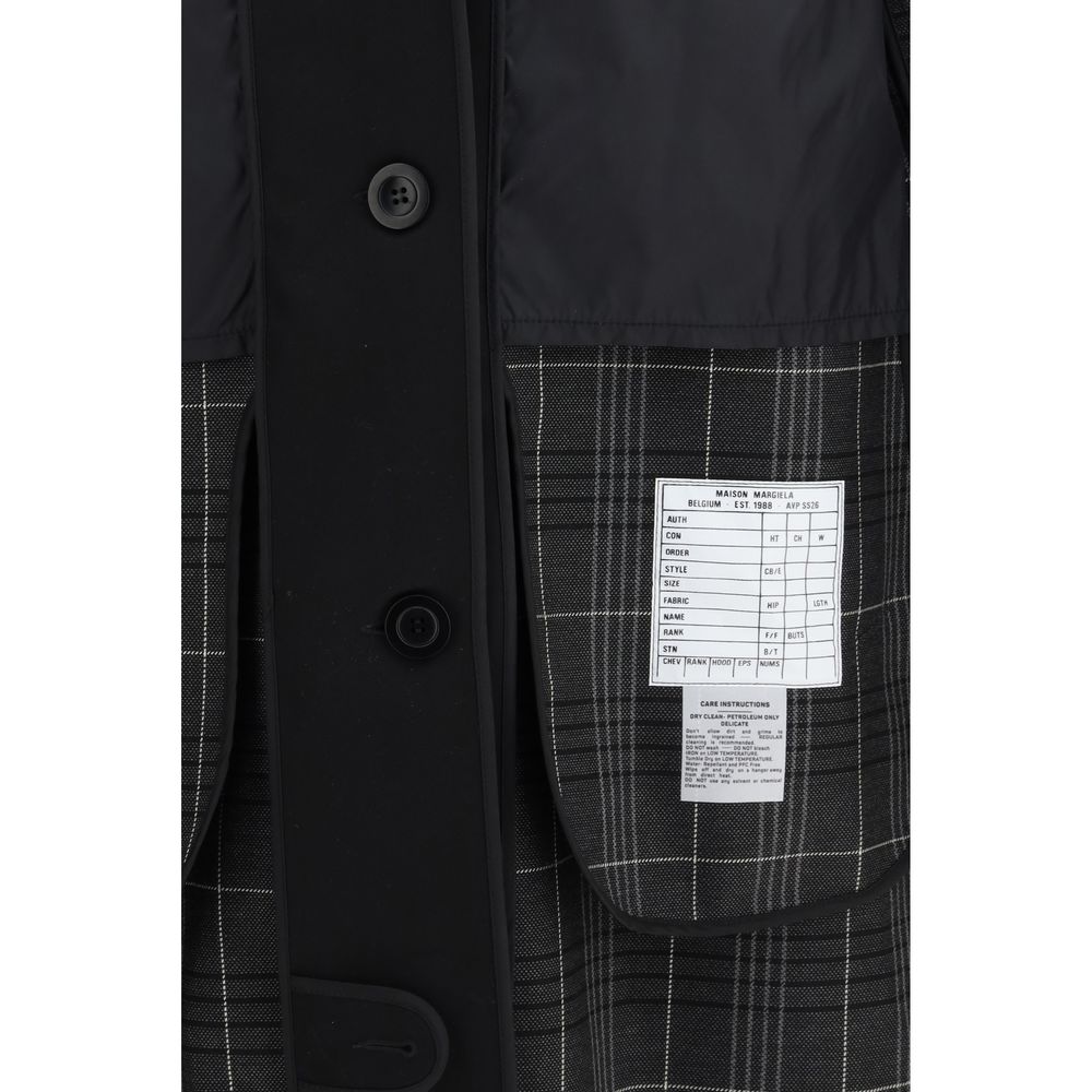 Maison Margiela Black Polyester Coat - Luxe Nova