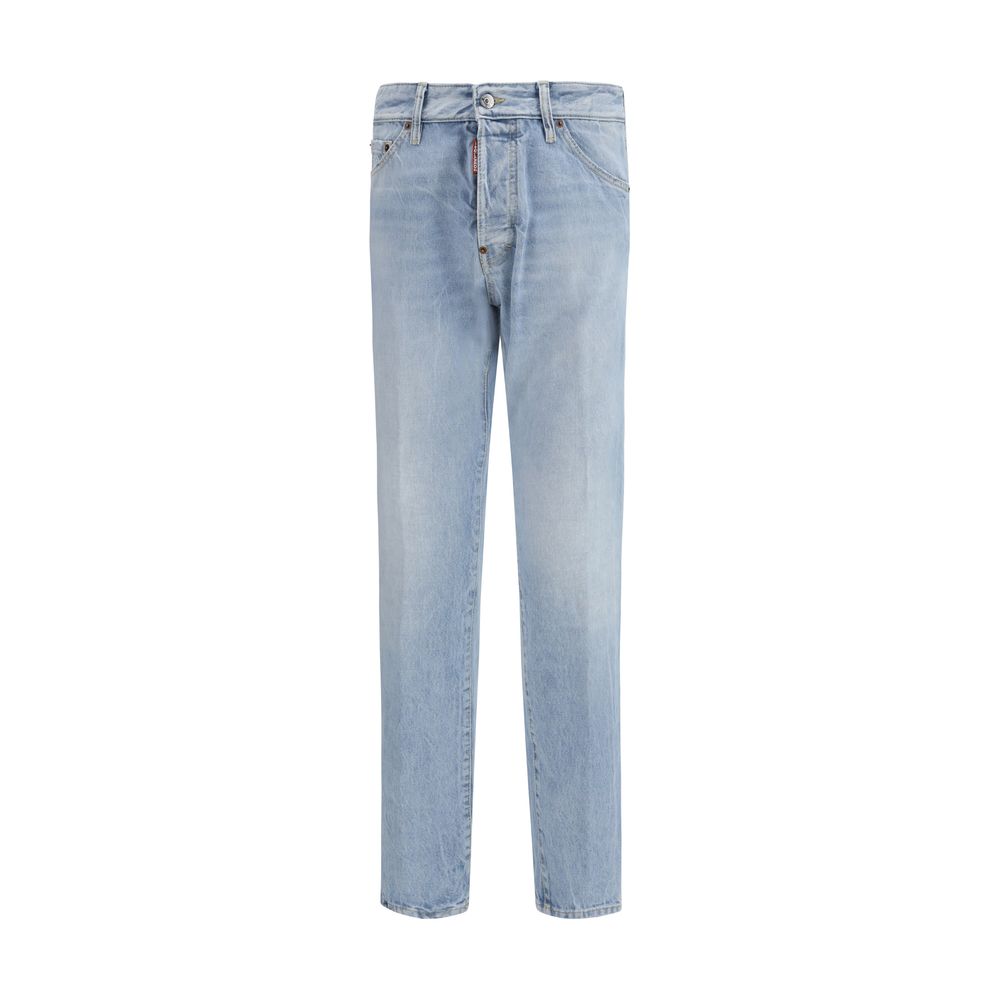 Dsquared² Blue Cotton Straight-Leg Jeans - Luxe Nova