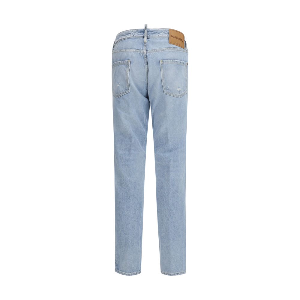 Dsquared² Blue Cotton Straight-Leg Jeans - Luxe Nova