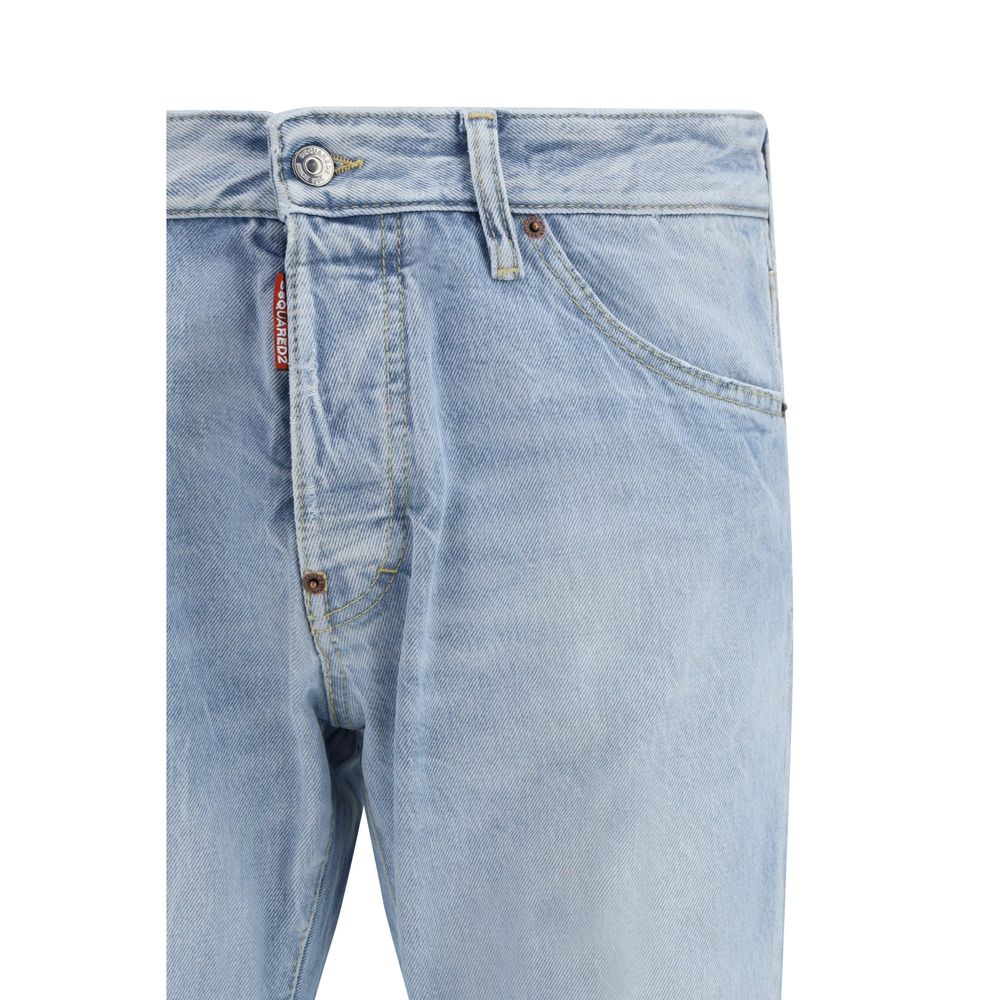 Dsquared² Blue Cotton Straight-Leg Jeans - Luxe Nova