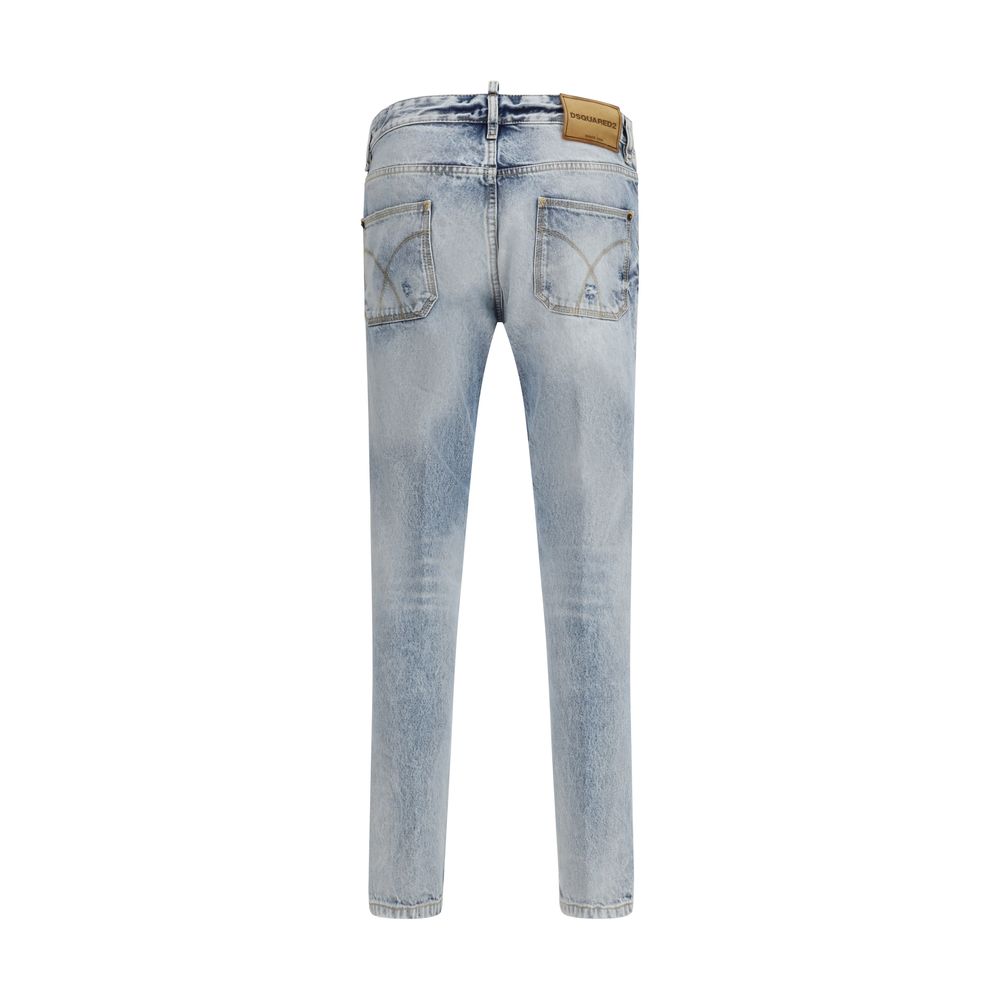 Dsquared² Blue Cotton Straight-Leg Jeans - Luxe Nova