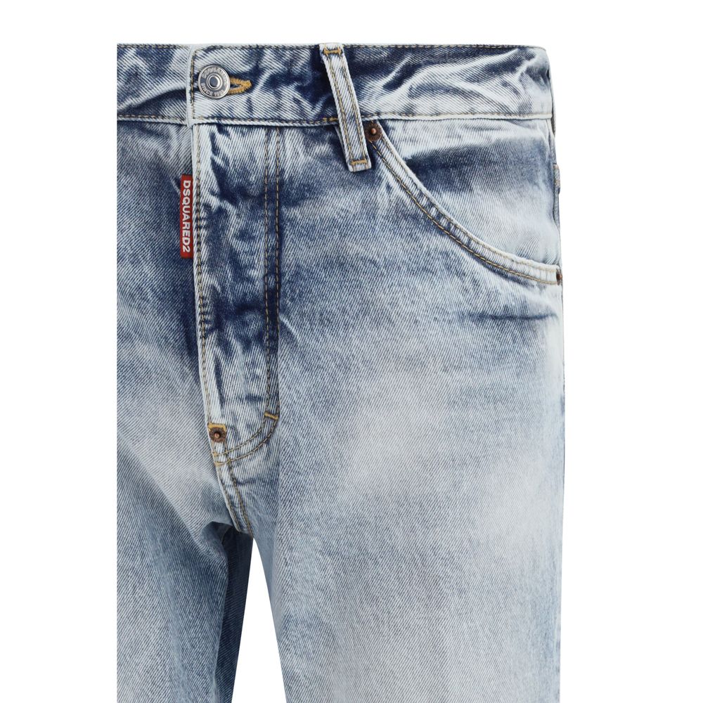 Dsquared² Blue Cotton Straight-Leg Jeans - Luxe Nova