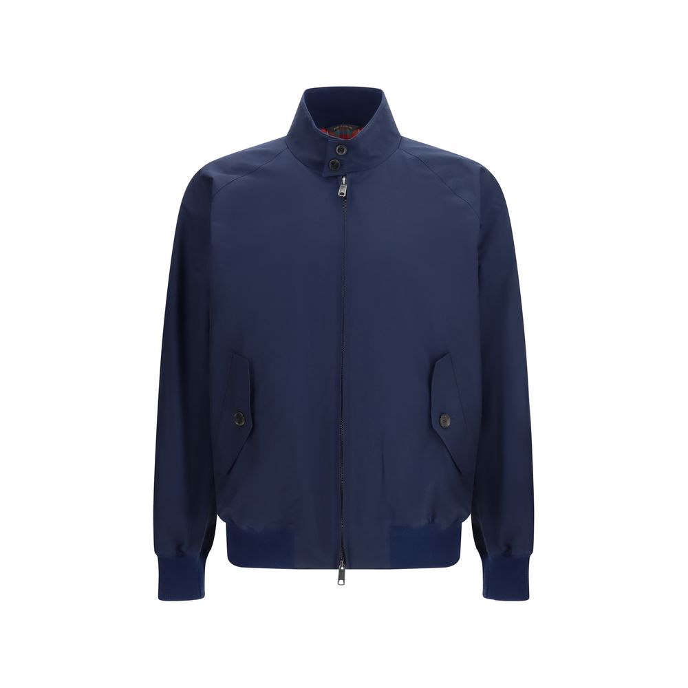 Baracuta Blue Polyester Biker Jacket - Luxe Nova