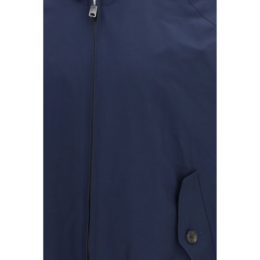 Baracuta Blue Polyester Biker Jacket - Luxe Nova
