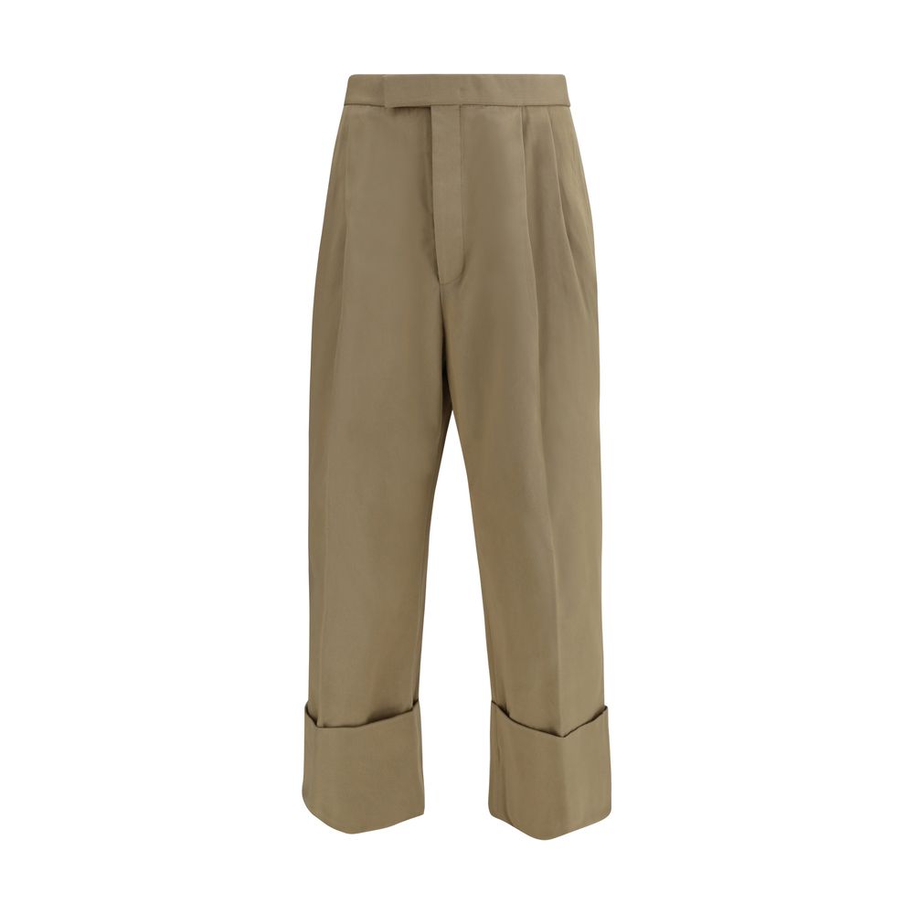 Thom Browne Beige Cotton Casual Pants - Luxe Nova