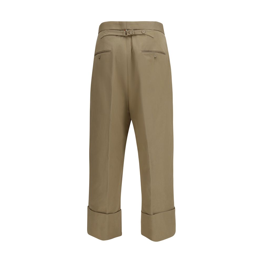 Thom Browne Beige Cotton Casual Pants - Luxe Nova