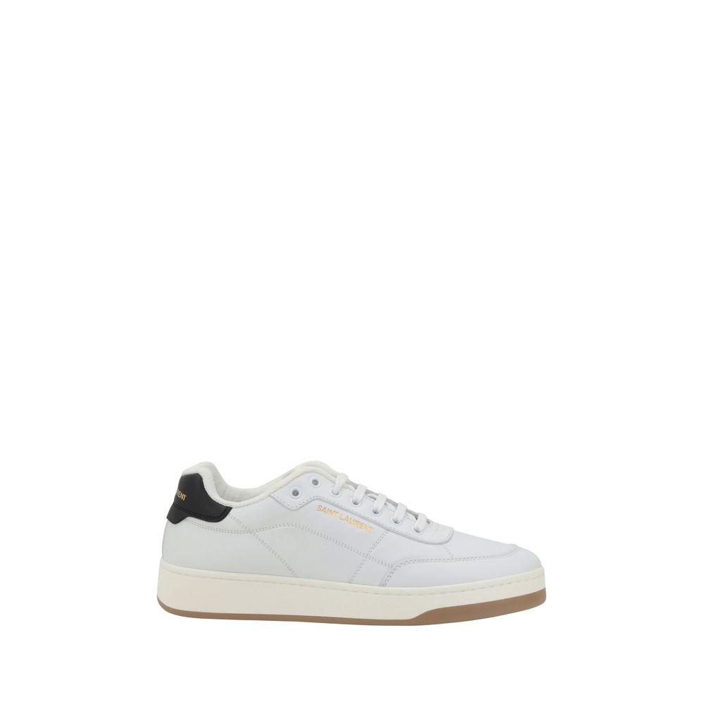 Saint Laurent White Calf Leather Bos Taurus Low Top Sneakers - Luxe Nova