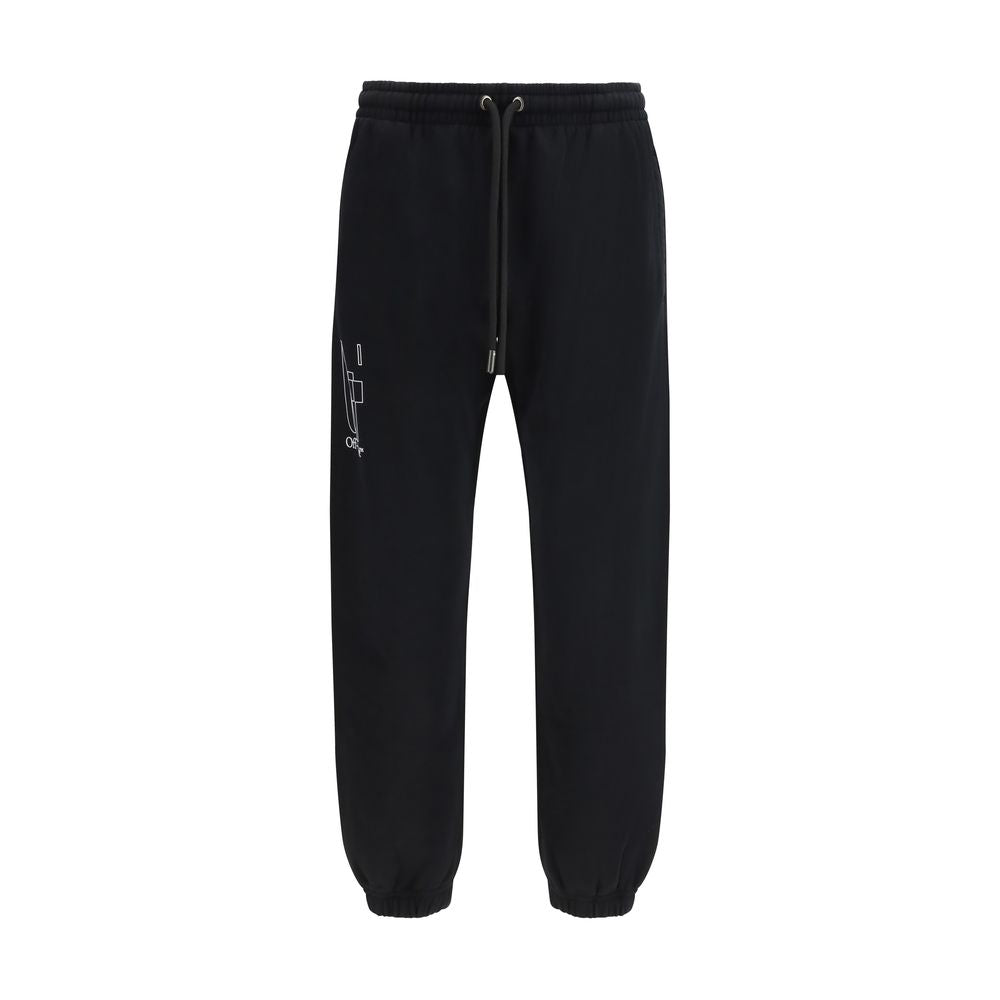Off-White Black Cotton Joggers (Workout Pants) - Luxe Nova