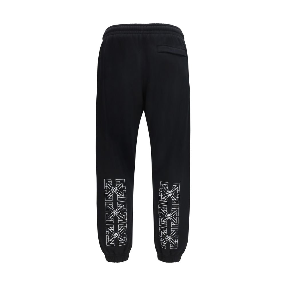 Off-White Black Cotton Joggers (Workout Pants) - Luxe Nova