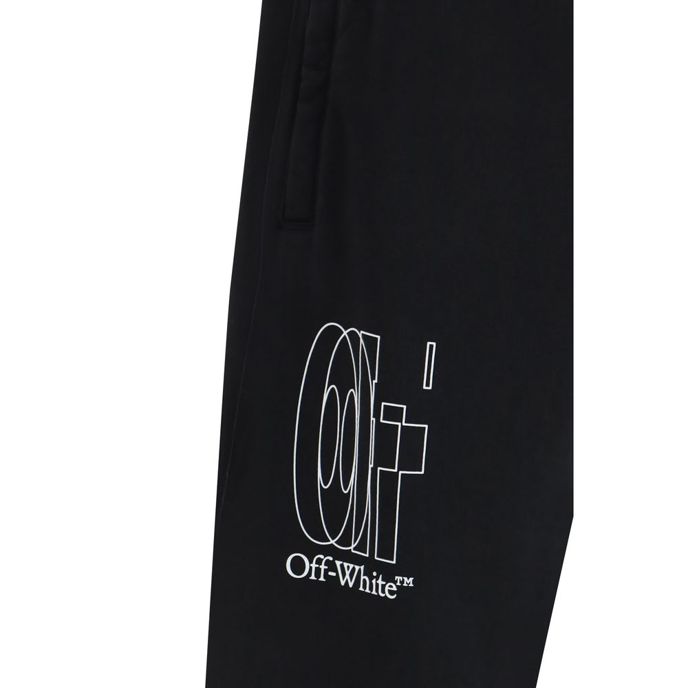 Off-White Black Cotton Joggers (Workout Pants) - Luxe Nova