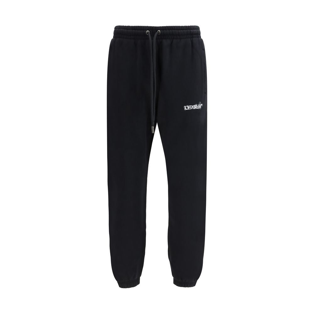 Off-White Black Cotton Joggers (Workout Pants) - Luxe Nova