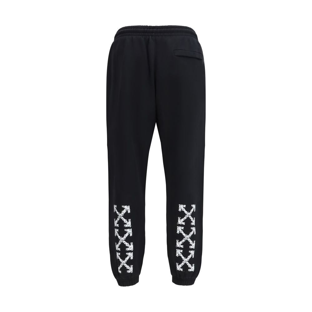Off-White Black Cotton Joggers (Workout Pants) - Luxe Nova