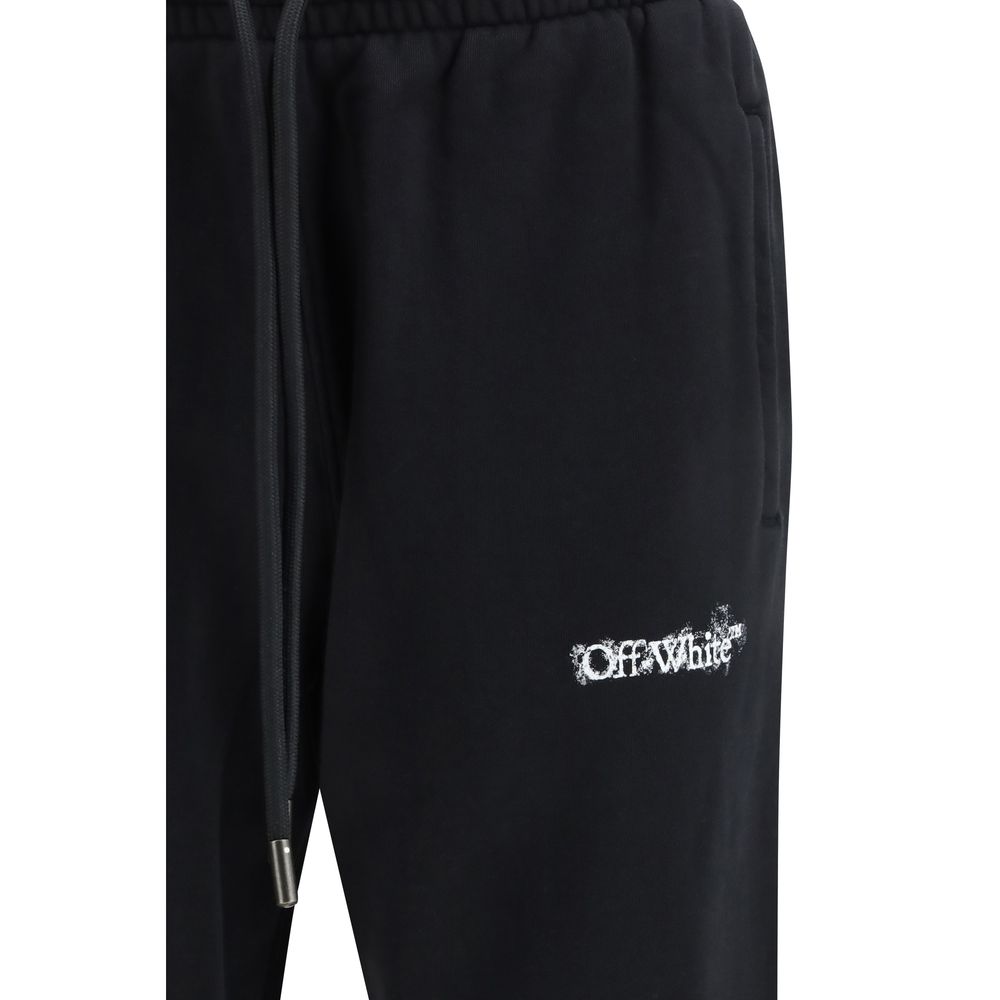 Off-White Black Cotton Joggers (Workout Pants) - Luxe Nova
