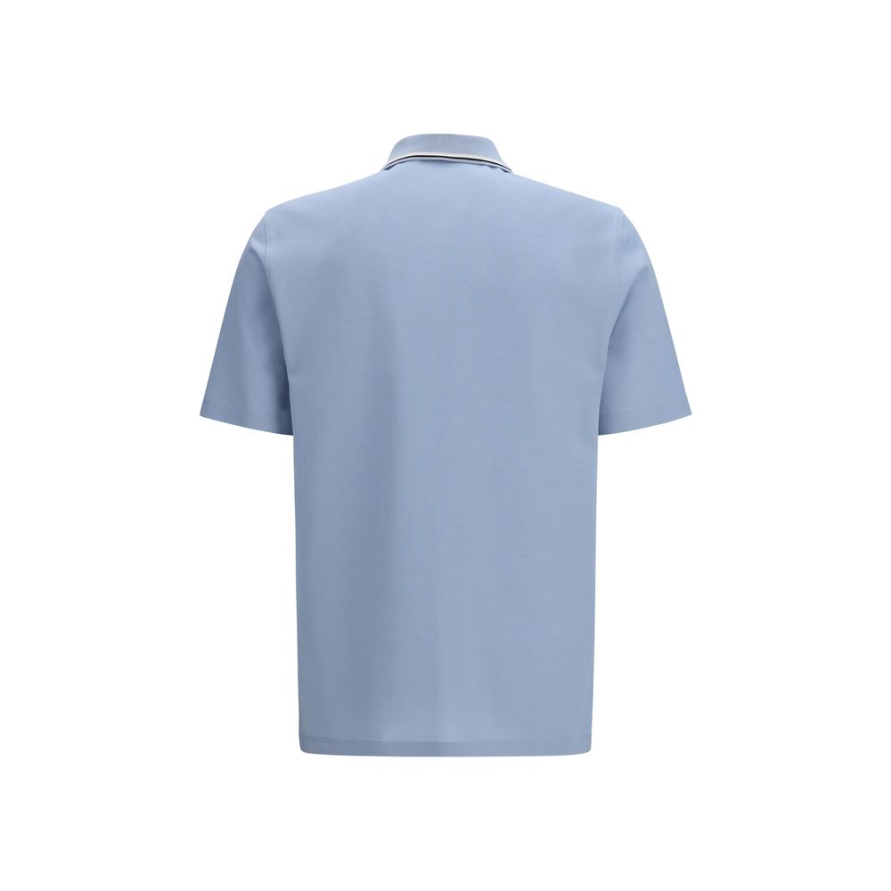 Ferragamo Blue Cotton Polo Shirt - Luxe Nova