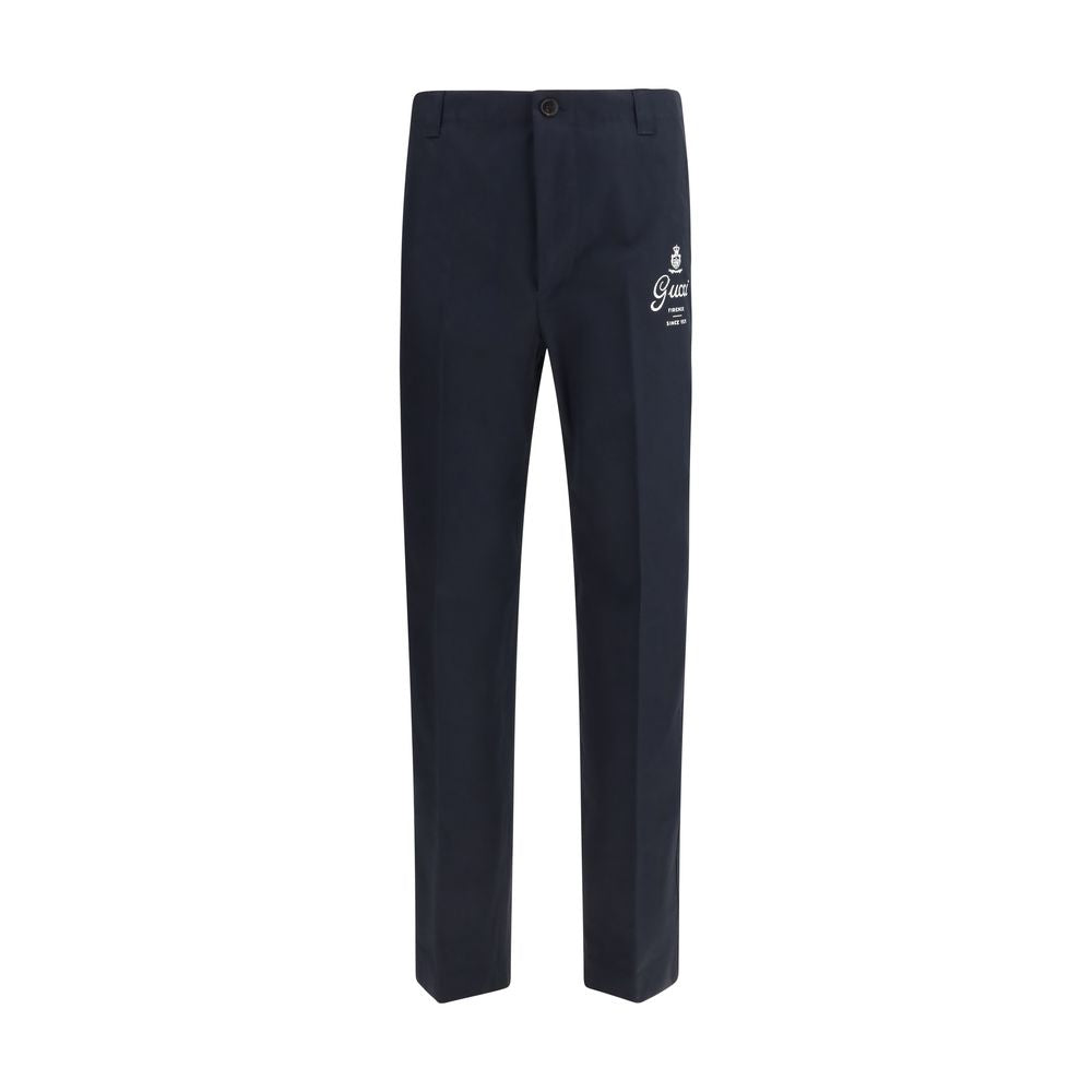 Gucci Blue Cotton Casual Pants - Luxe Nova