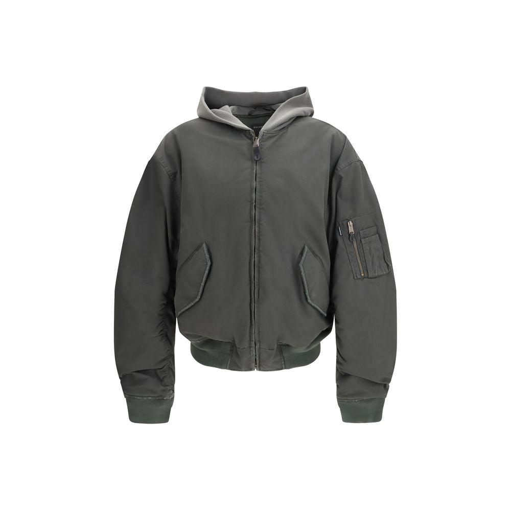 Balenciaga Gray Cotton Bomber - Luxe Nova