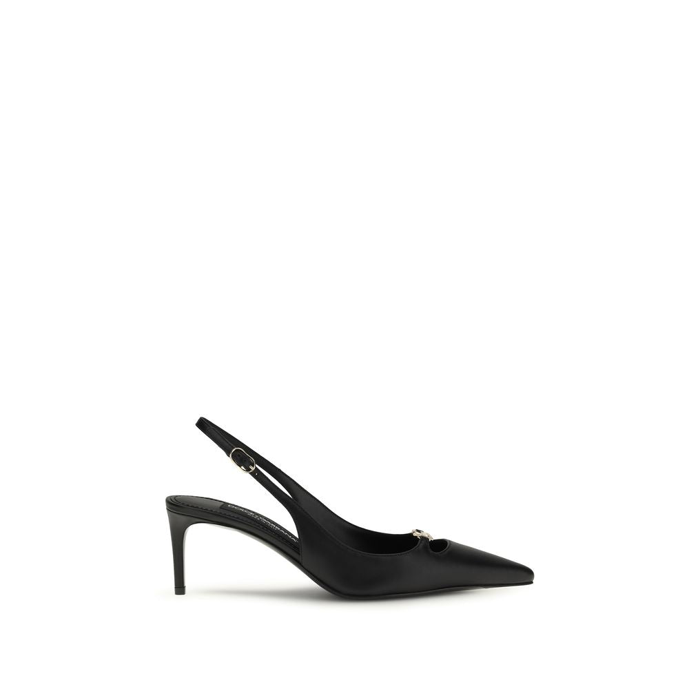 Dolce & Gabbana Black Calf Leather Bos Taurus High Heel Pumps - Luxe Nova