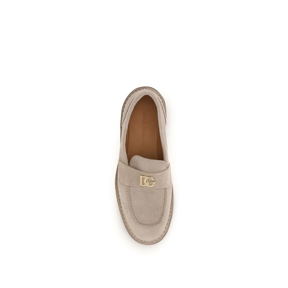 Dolce & Gabbana Beige Calf Leather Bos Taurus Slip-On Loafers - Luxe Nova
