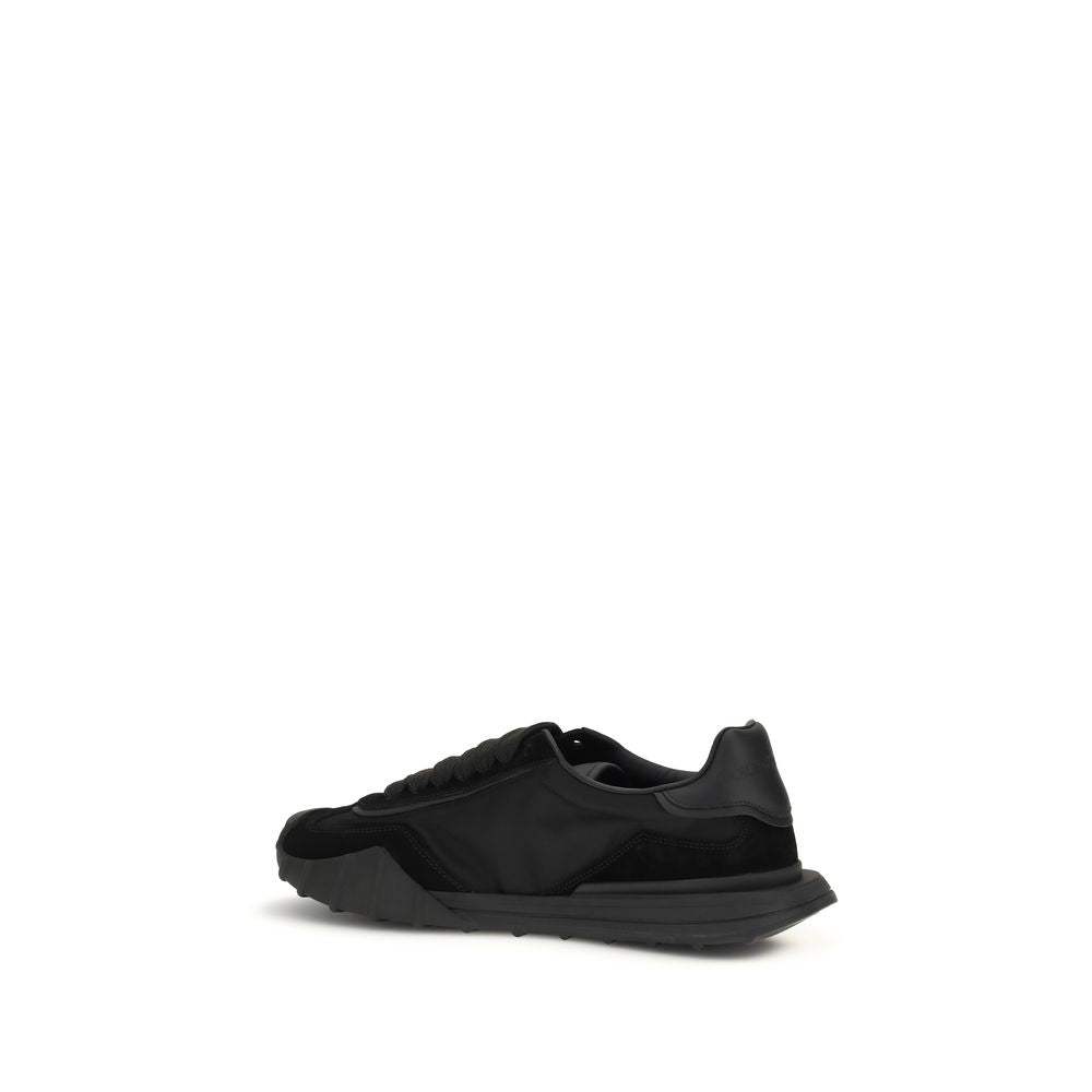 Dolce & Gabbana Black Calf Leather Bos Taurus Athletic Sneakers - Luxe Nova