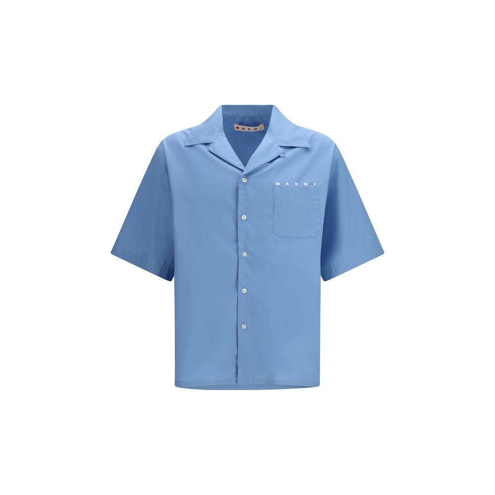 Marni Blue Cotton Shortsleeve Shirt - Luxe Nova