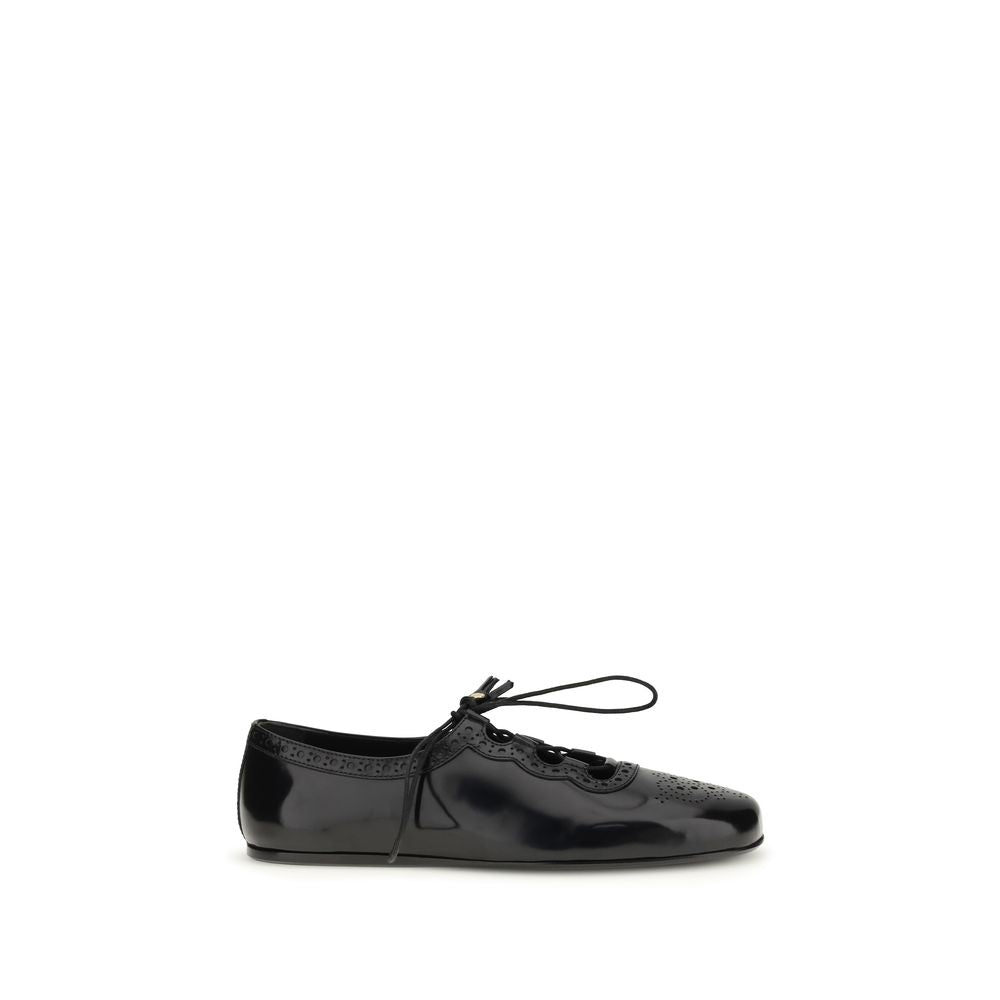 Church's Black Calf Leather Bos Taurus Ballet Flats - Luxe Nova