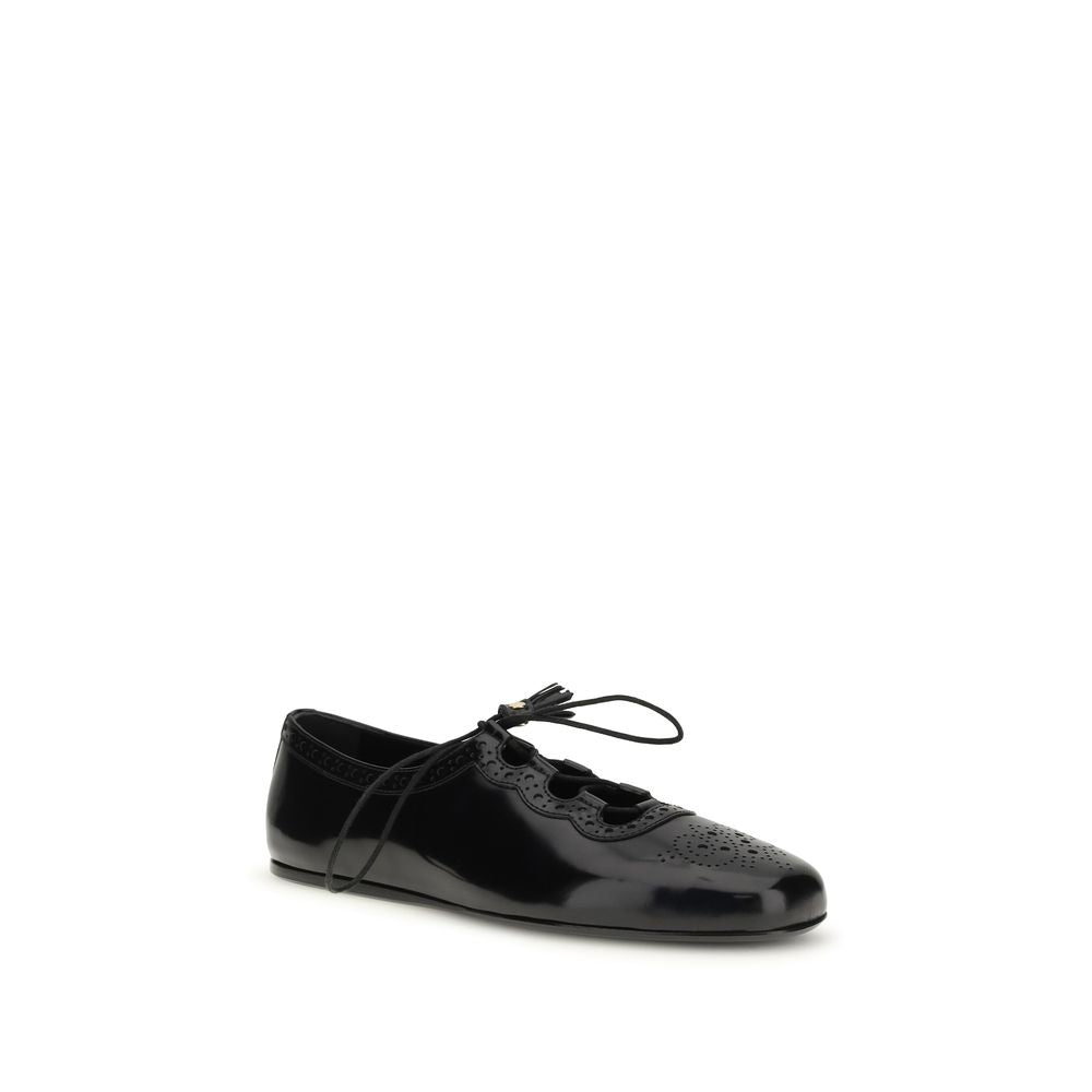 Church's Black Calf Leather Bos Taurus Ballet Flats - Luxe Nova