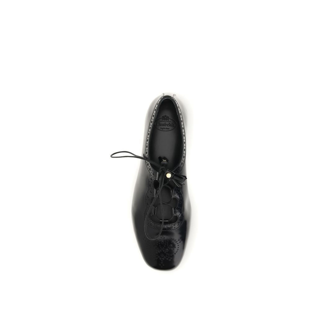 Church's Black Calf Leather Bos Taurus Ballet Flats - Luxe Nova