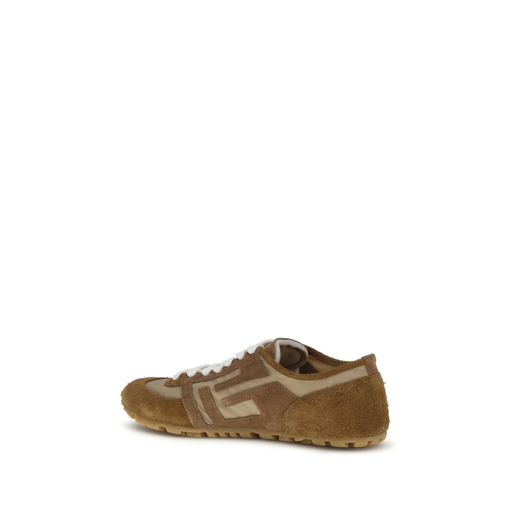 Balmain Beige Calf Leather Bos Taurus Athletic Sneakers - Luxe Nova