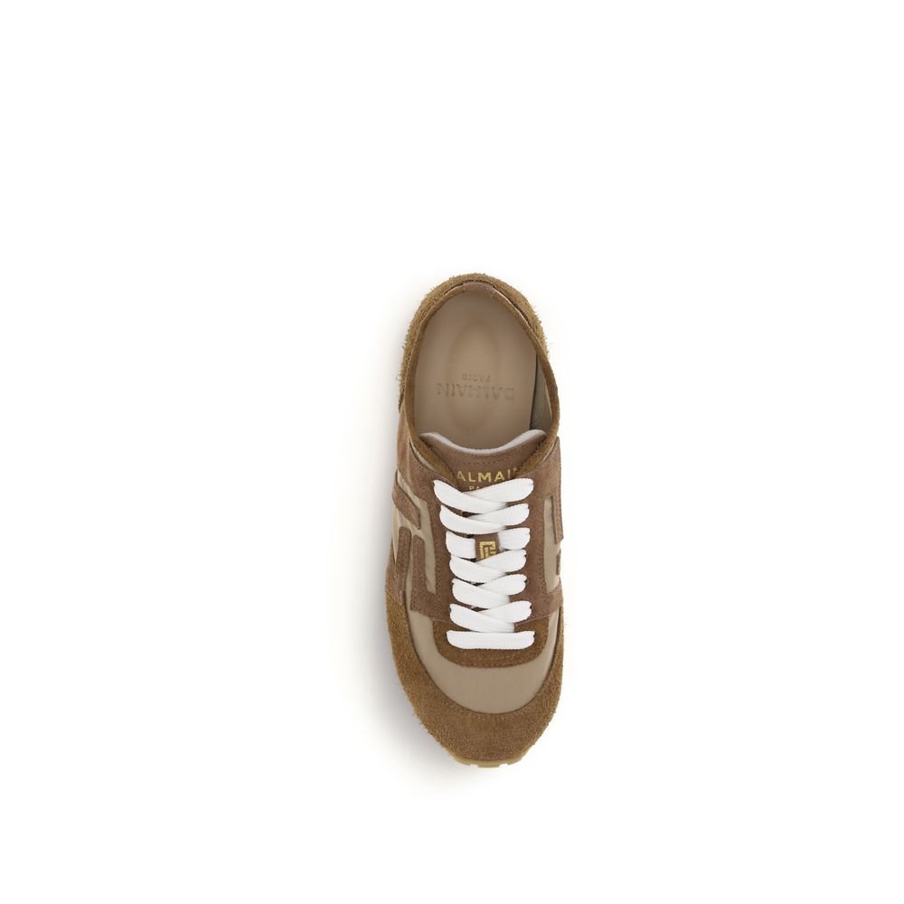 Balmain Beige Calf Leather Bos Taurus Athletic Sneakers - Luxe Nova