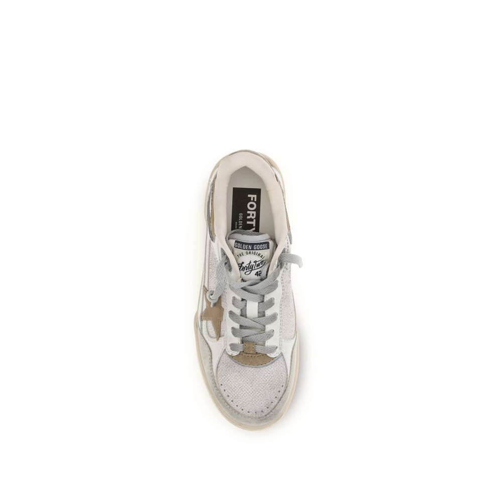 Golden Goose White Calf Leather Bos Taurus Chunky Sneakers - Luxe Nova