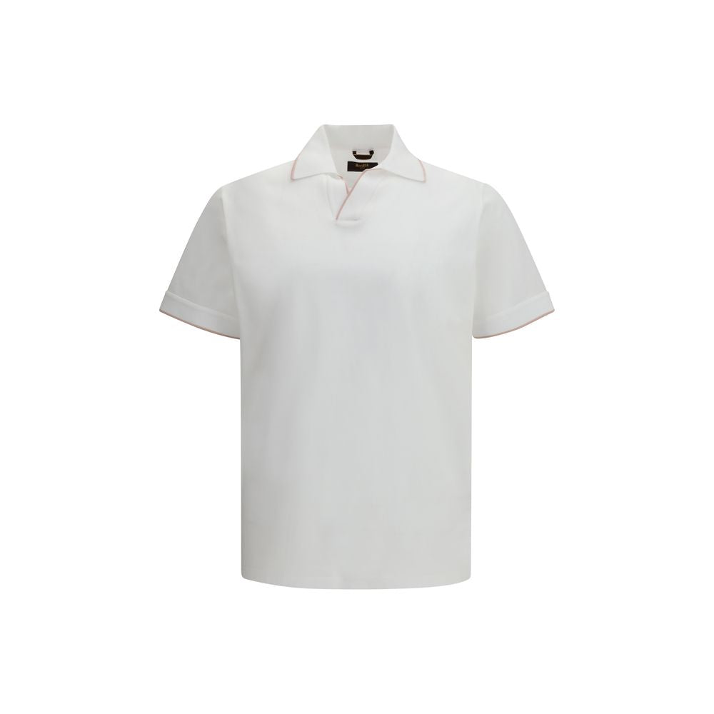 MooRER White Cotton Polo Shirt - Luxe Nova