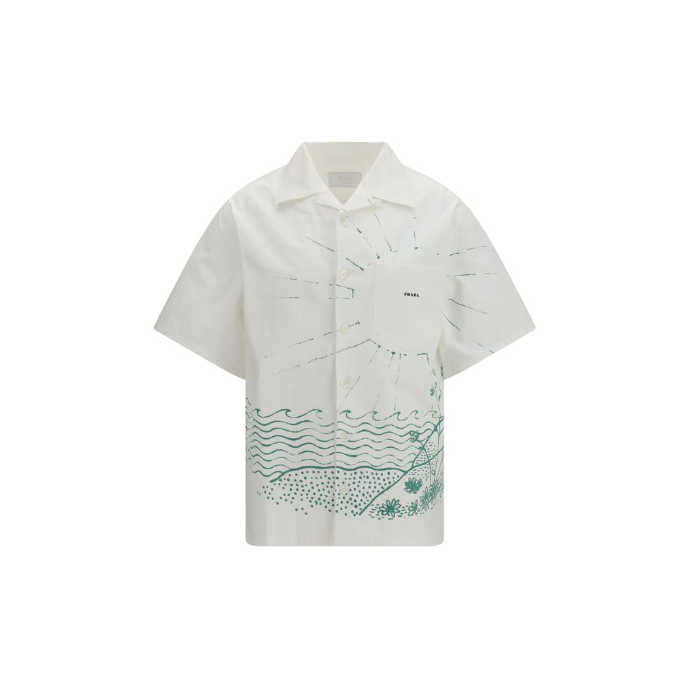 Prada White Cotton Pattern Shirt - Luxe Nova