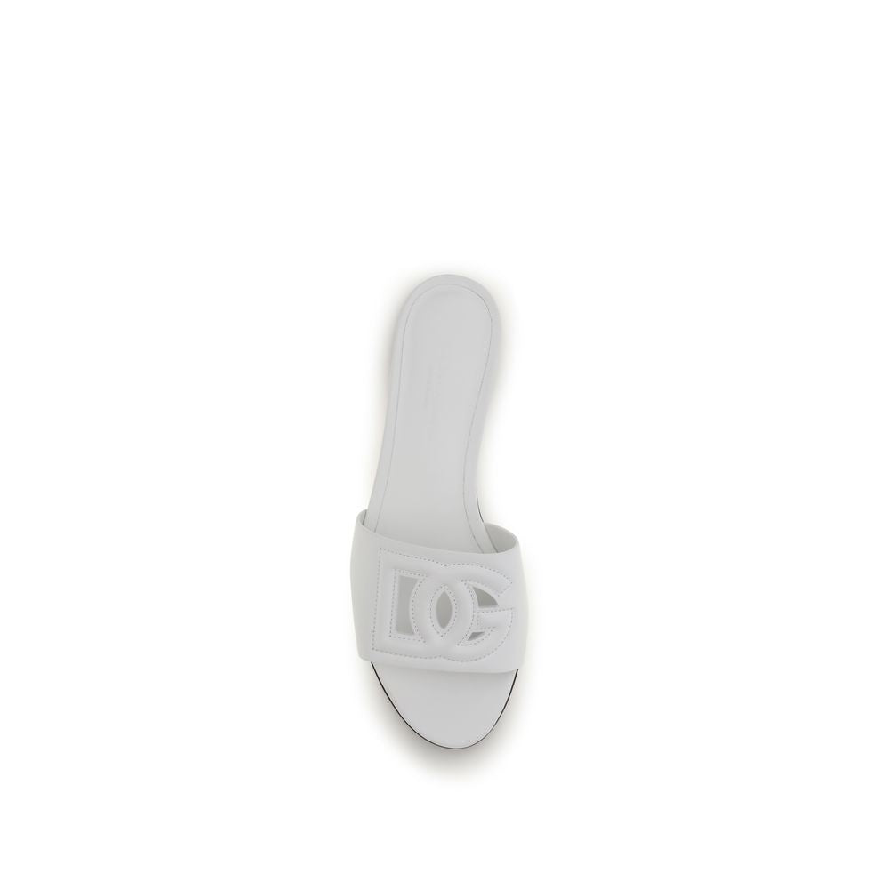 Dolce & Gabbana White Calf Leather Bos Taurus Sandals - Luxe Nova