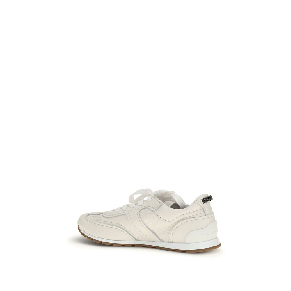 Brunello Cucinelli Yellow Calf Leather Bos Taurus Athletic Sneakers - Luxe Nova