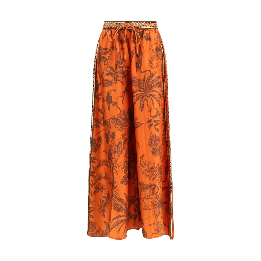 Alemais Orange Silk Casual Pants - Luxe Nova