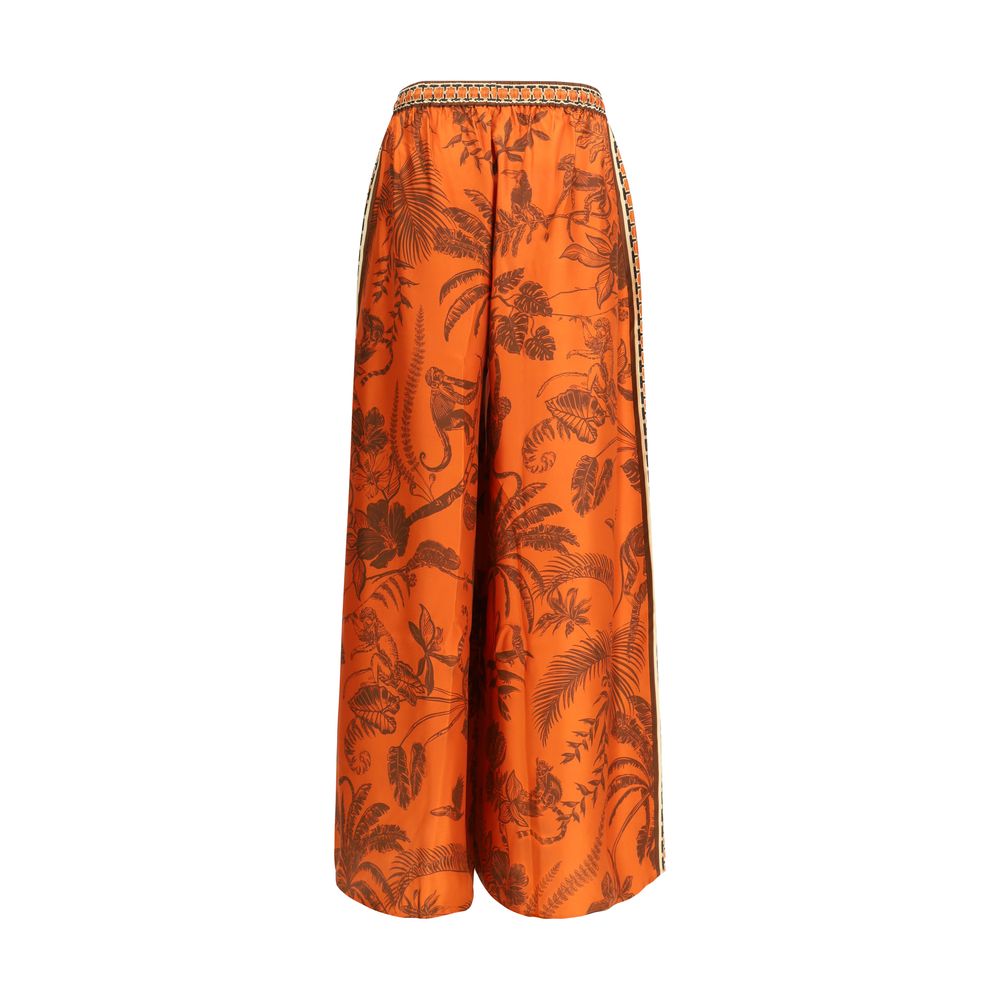 Alemais Orange Silk Casual Pants - Luxe Nova