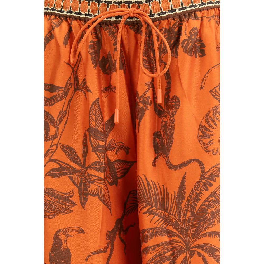 Alemais Orange Silk Casual Pants - Luxe Nova