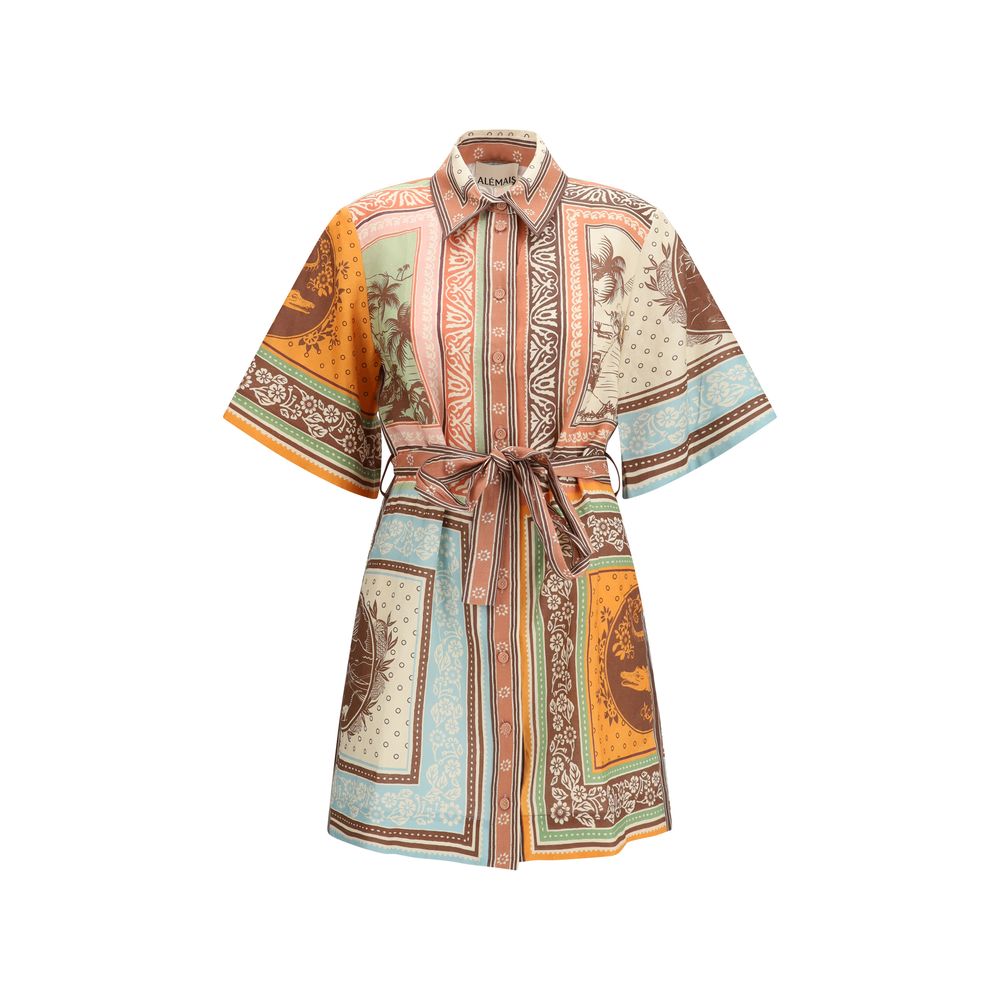 Alemais Multicolor Linen Casual Dress - Luxe Nova
