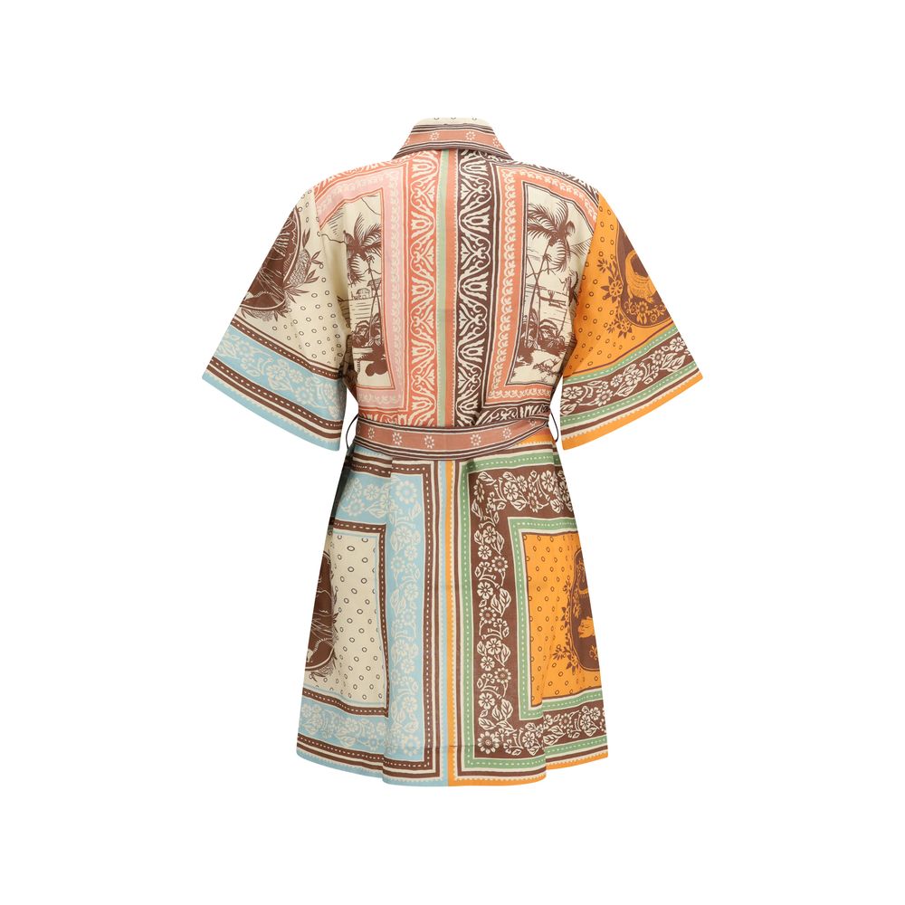 Alemais Multicolor Linen Casual Dress - Luxe Nova