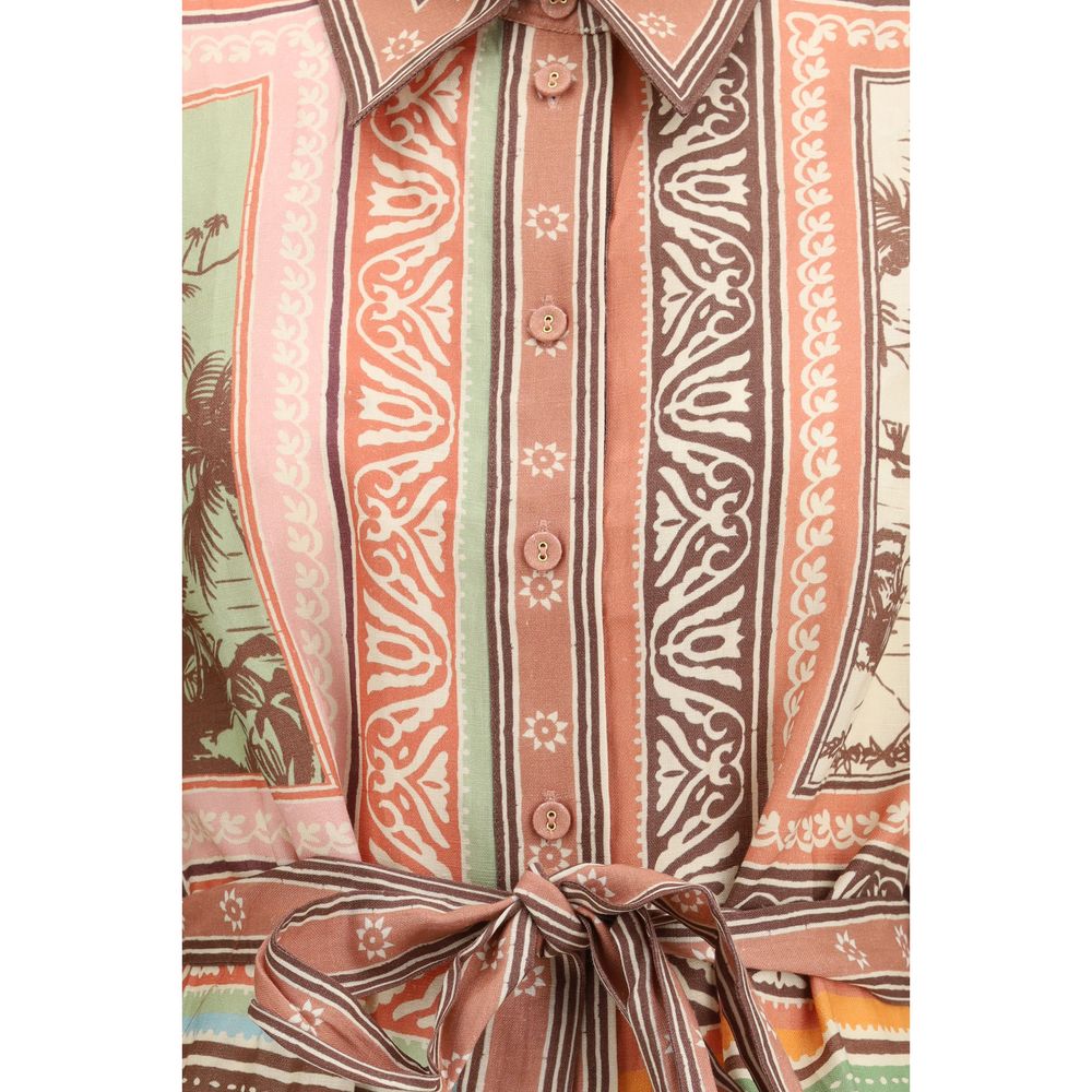 Alemais Multicolor Linen Casual Dress - Luxe Nova