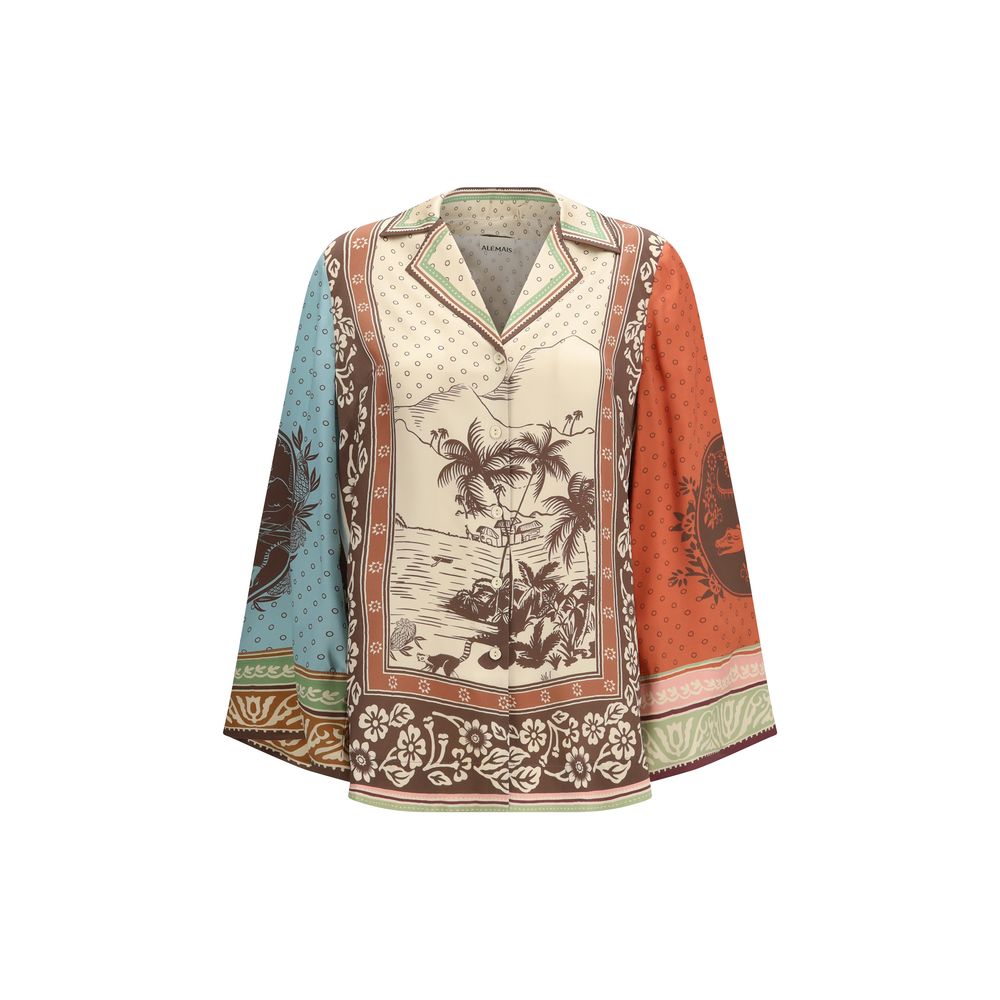 Alemais Multicolor Silk Pattern Shirt - Luxe Nova