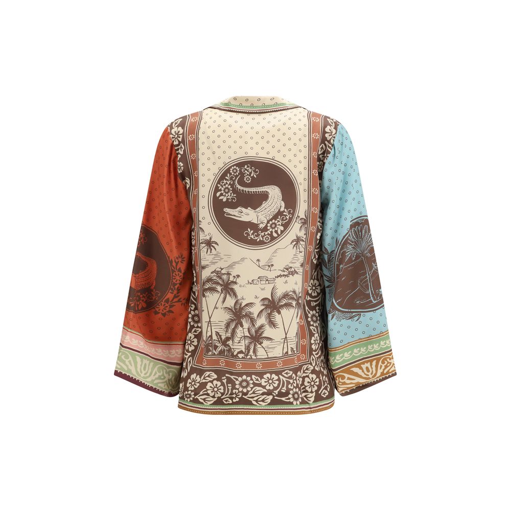 Alemais Multicolor Silk Pattern Shirt - Luxe Nova