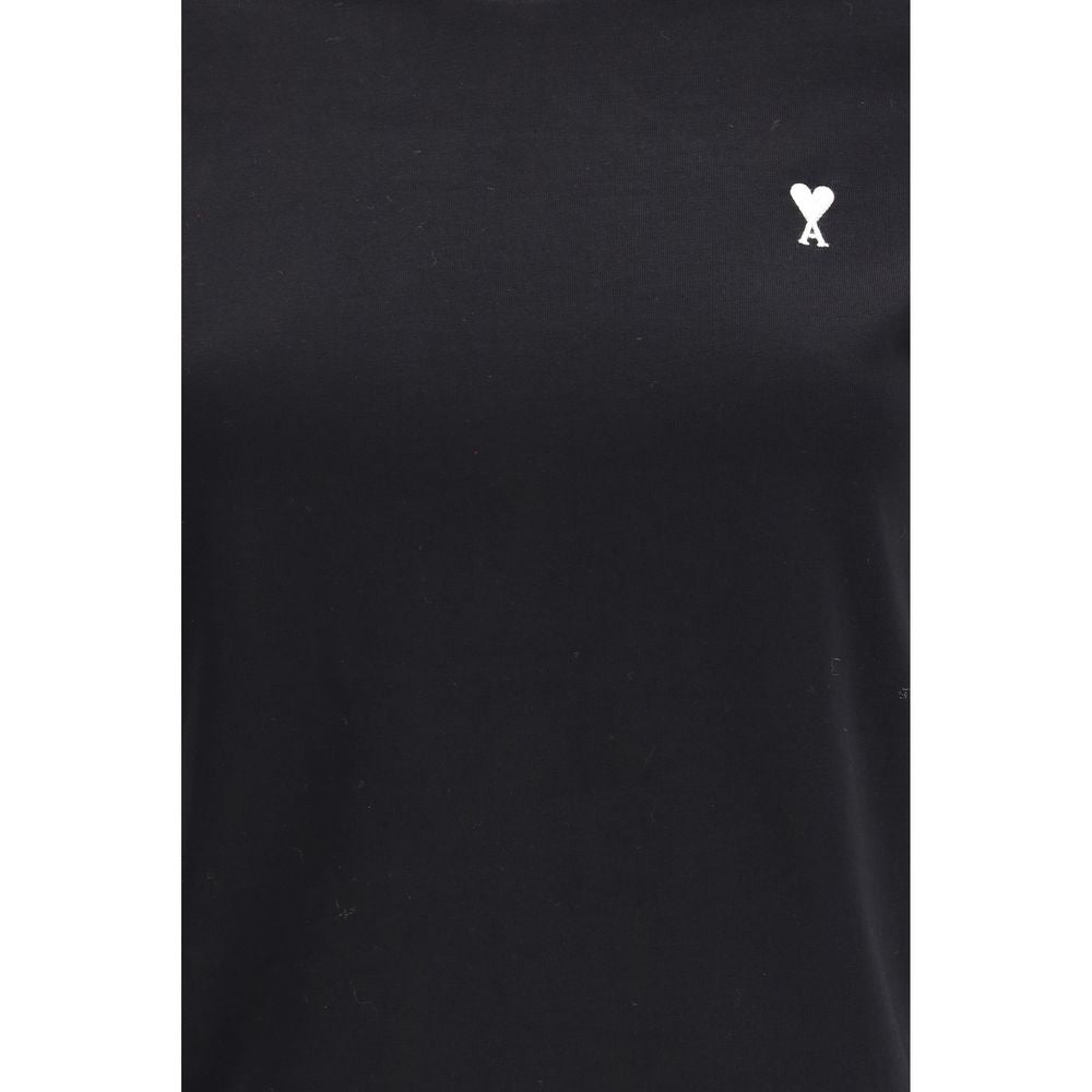 Ami Paris Black Cotton T-Shirt - Luxe Nova