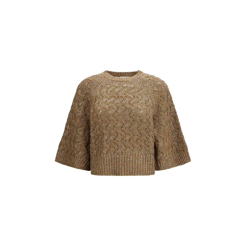 Brunello Cucinelli Beige Silk Sweatshirt - Luxe Nova