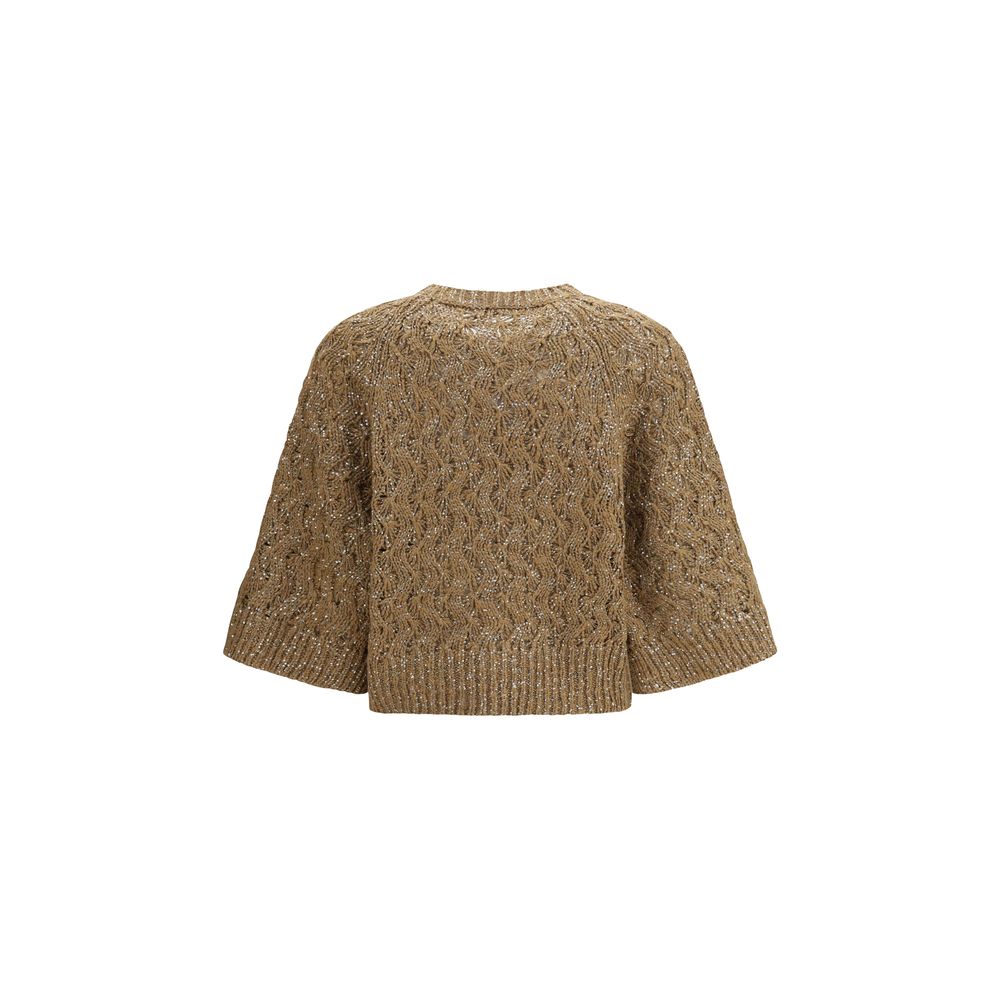 Brunello Cucinelli Beige Silk Sweatshirt - Luxe Nova
