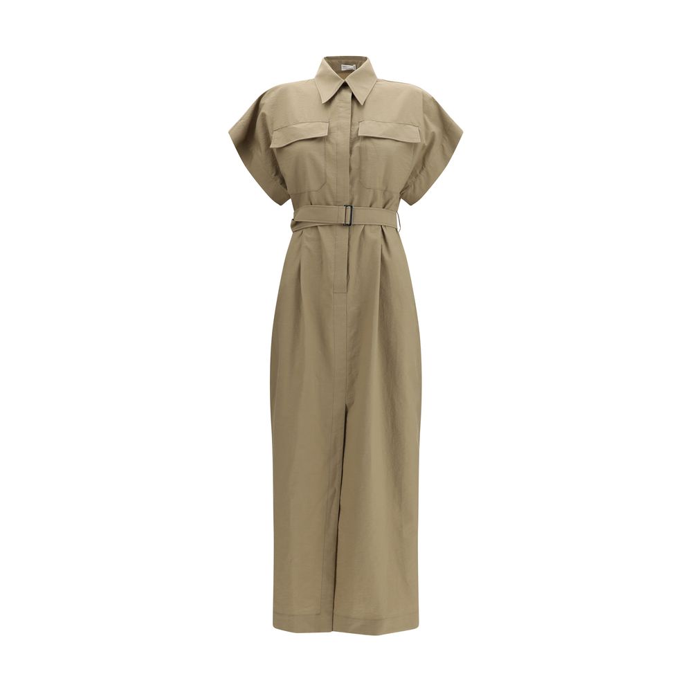 Brunello Cucinelli Beige Cotton Casual Dress - Luxe Nova