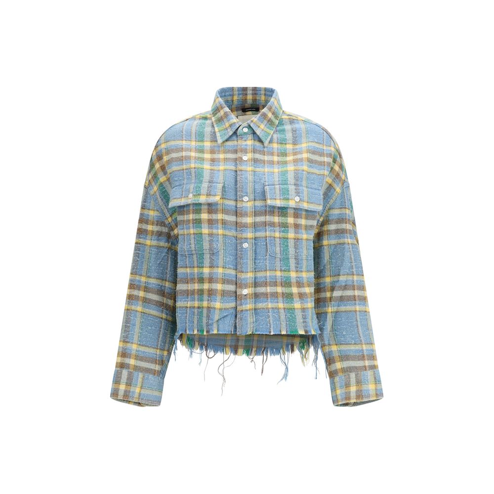 R13 Blue Wool Pattern Shirt - Luxe Nova
